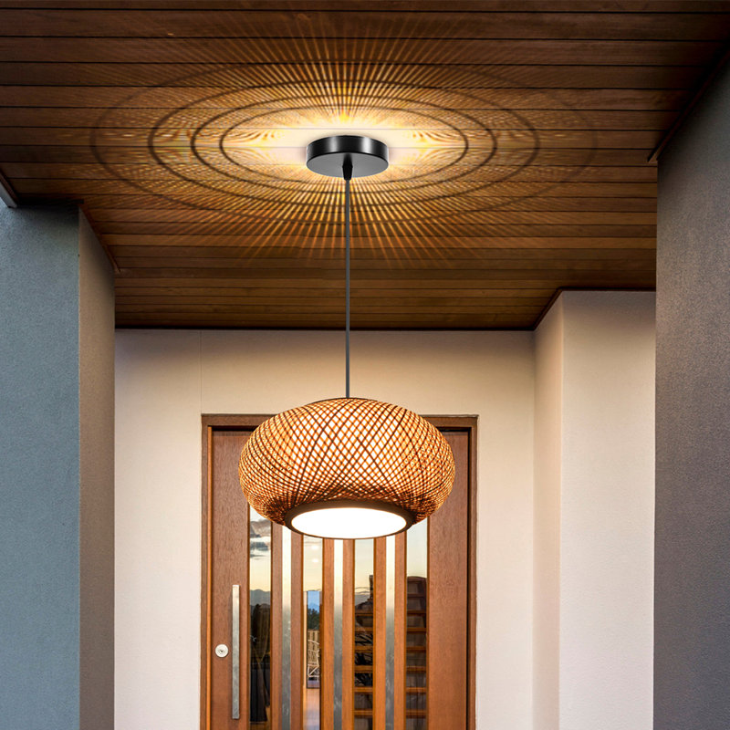 Luminaire suspendu en rotin 16 po