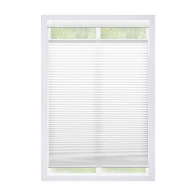 No Drill EZ Grip Top-Down Bottom-Up Light Filtering Cellular Shade, White, 36" W x 48" H