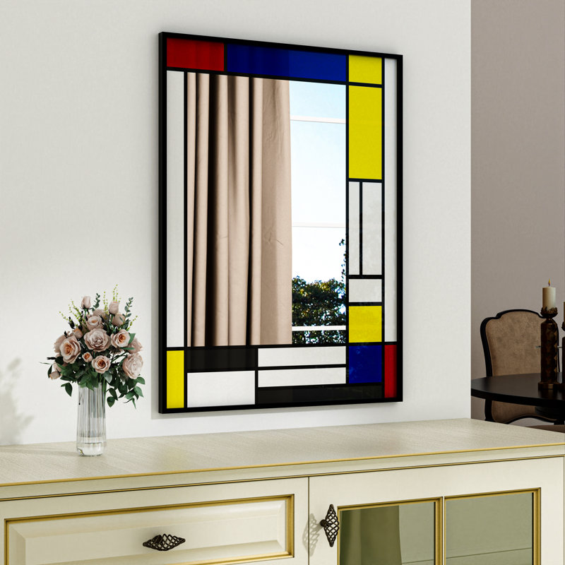 Miroir mural Ebern Designs, Coloré, 23,7 po x 31,6 po