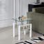 Table de bout en verre trempé transparent 2 pièces, table d'appoint avec rangement à 2 couches pour espaces compacts et design moderne