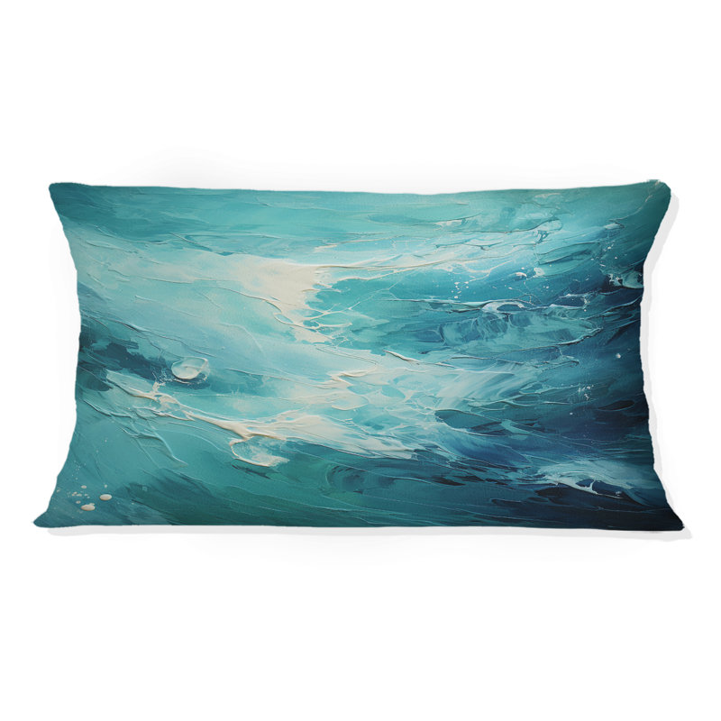 Coussin Teal Oasis I - Abstract Landscape
