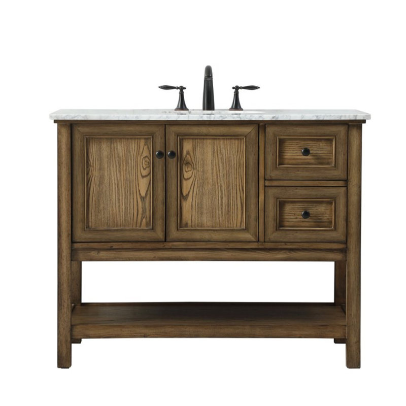 Bonsai 42'' Single Bathroom Vanity with Marble Top, Driftwood