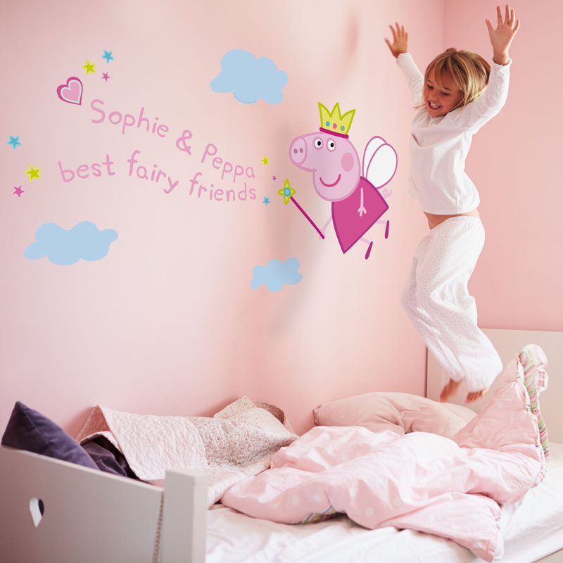 Personalized Peppa Pig Wall Sticker, 65cm H x 130cm W, Yes
