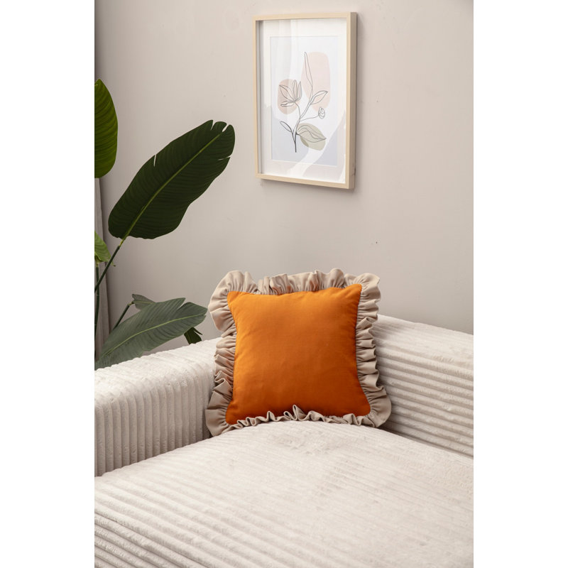 Housse de coussin, Orange/beige