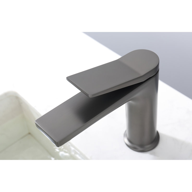 Robinet de salle de bain, débit maximal de 9 L / min, 1 trou, trou moderne sur mesure, poignée sur mesure, Matte Black