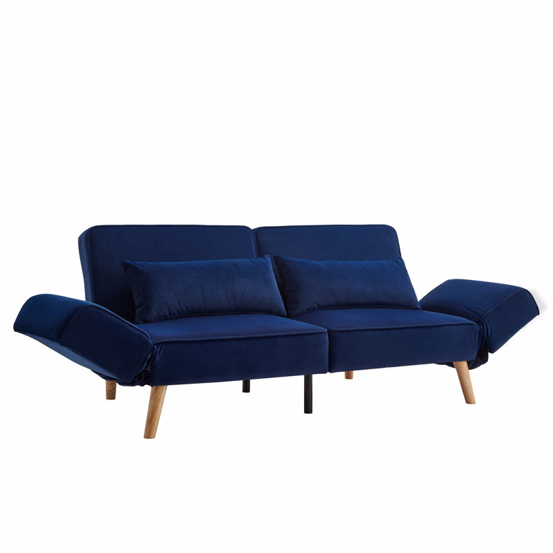 Futon canapé-lit avec accoudoirs réglables, réglable, Marine