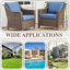 Chaise d'extérieur en osier avec coussins Littlerock (ensemble de 2)-1247854540