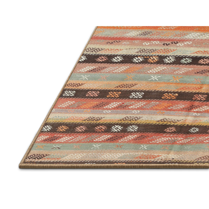 Tapis contemporain rose clair / noir, Rectangle 7 pi x 10 pi
