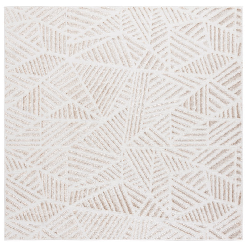 Tapis ivoire / gris Maya 116, Rectangle 5 pi 3 po x 7 pi 6 po