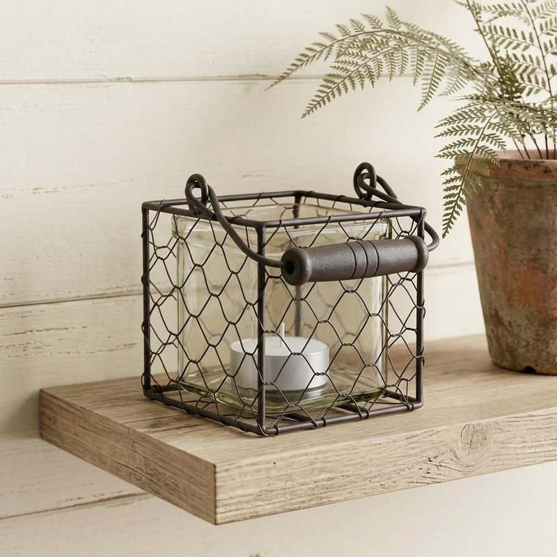 HomeRoots 3.5'' H Glass Tabletop Lantern