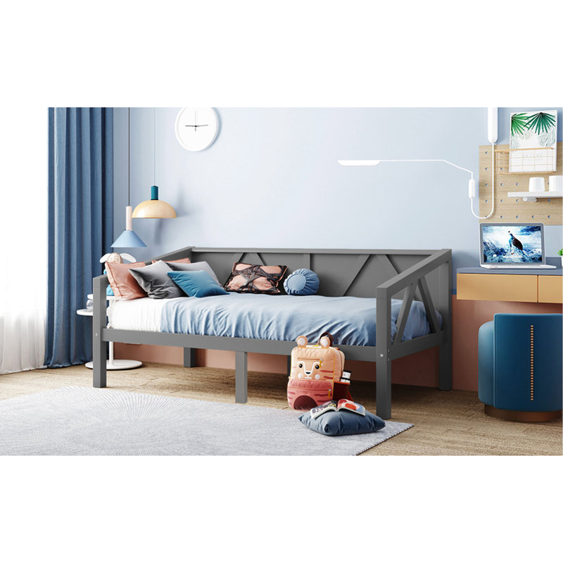 Twin Size Gray Daybed With Modern Elegant Design, Dual - Use As Or Bed, Solid Pine Legs, And Storage Beneath Bed. 79.5" X 42.3" 34.7", Slats Included Look Multi Function, Convenient Under Bed