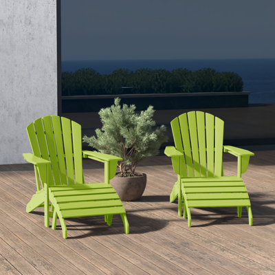 Chaise Adirondack en résine Geoff avec repose-pieds