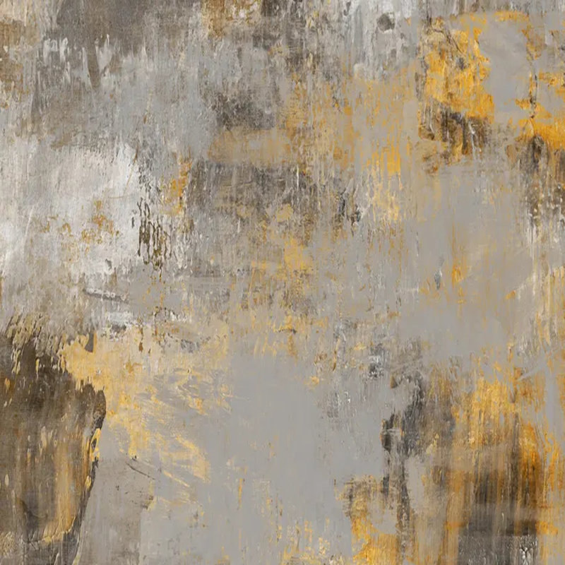 Gray Gold Abstract Concrete Wall Mural, 204" L x 114" W