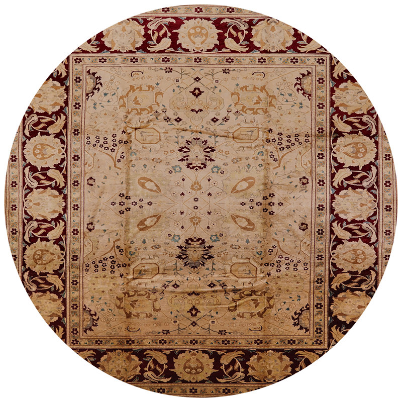 Tapis oriental beige / rouge Lee, Rond 5 pi