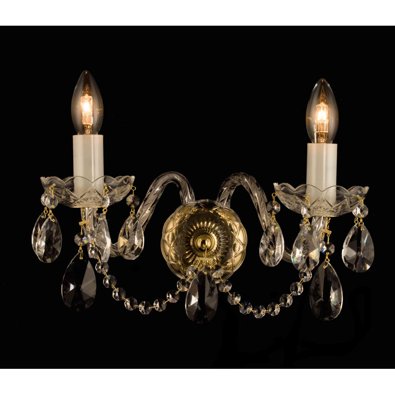 Lampe murale bougie 2 lumières Klima, Laiton
