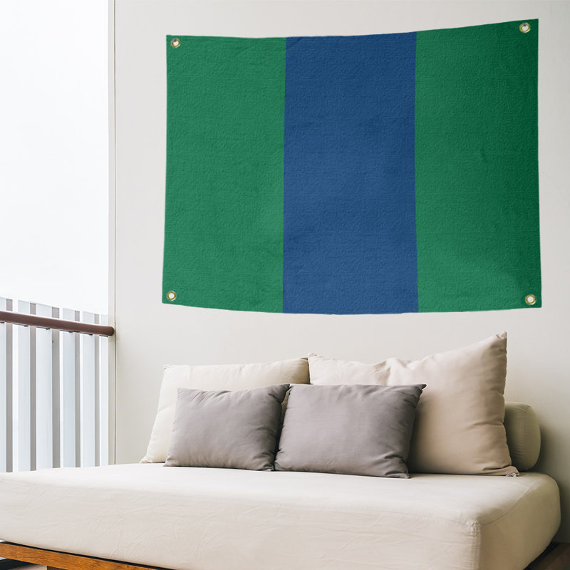 Tapisserie de polyester Vancouver, Vert / bleu foncé / vert, H 59 po x l 80 po x P 2 po