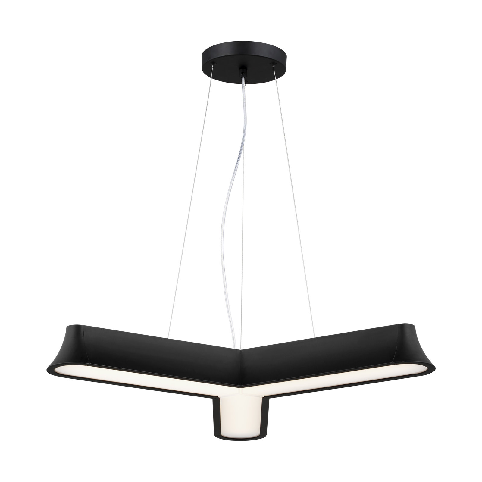 Alta 3 - Light Dimmable LED Geometric Chandelier, Midnight Black