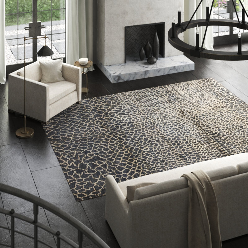 Hand-Knotted High-Quality Charcoal Area Rug