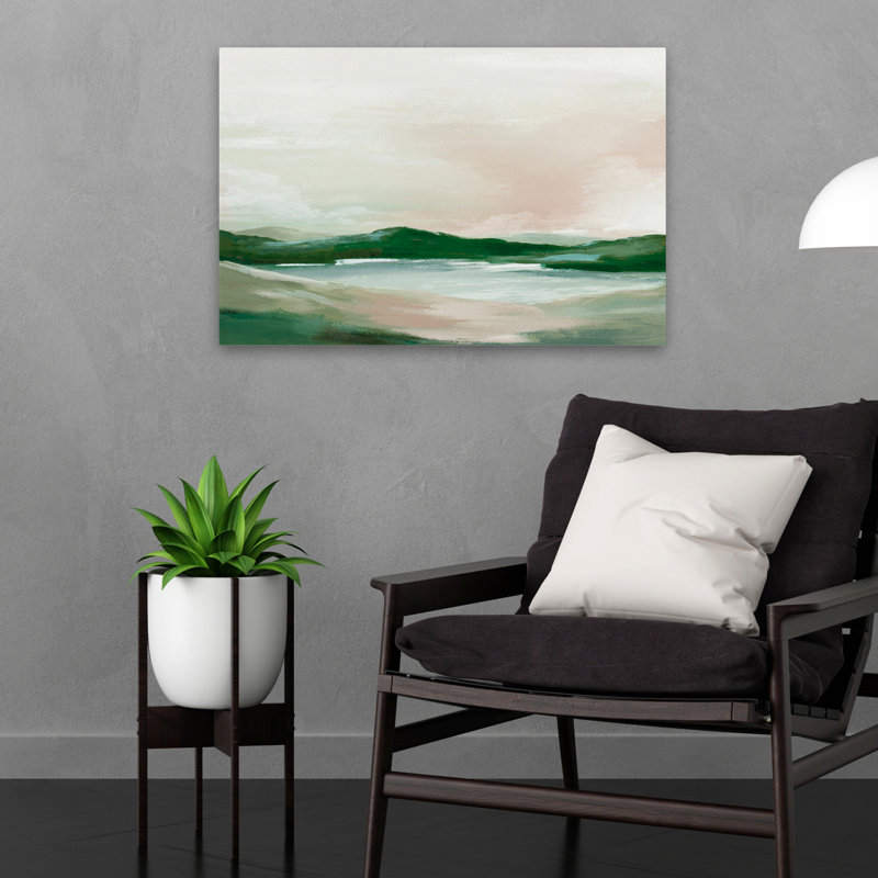 «Hills and Sky Soft Horizon Over Green Hills», art, H 16 po x l 24 po