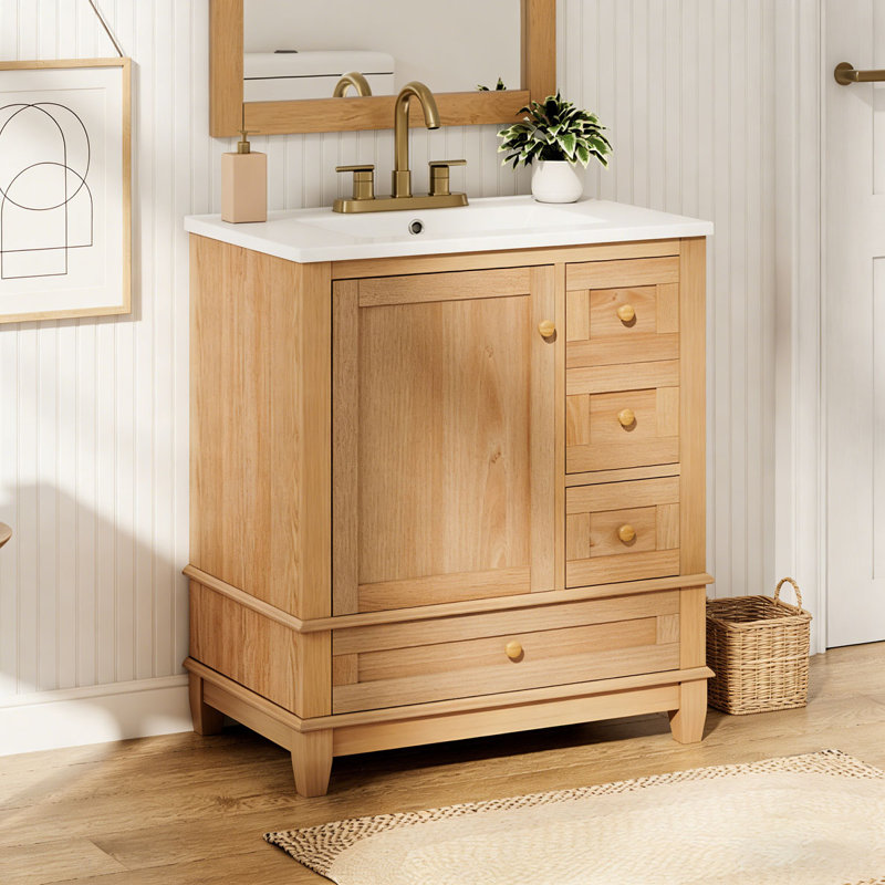 Meuble-lavabo 30 po avec lavabo, Bois