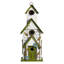 Maison d'oiseaux de jardin surdimensionnée en bois massif vieilli blanc et vert 20 po H 3 po