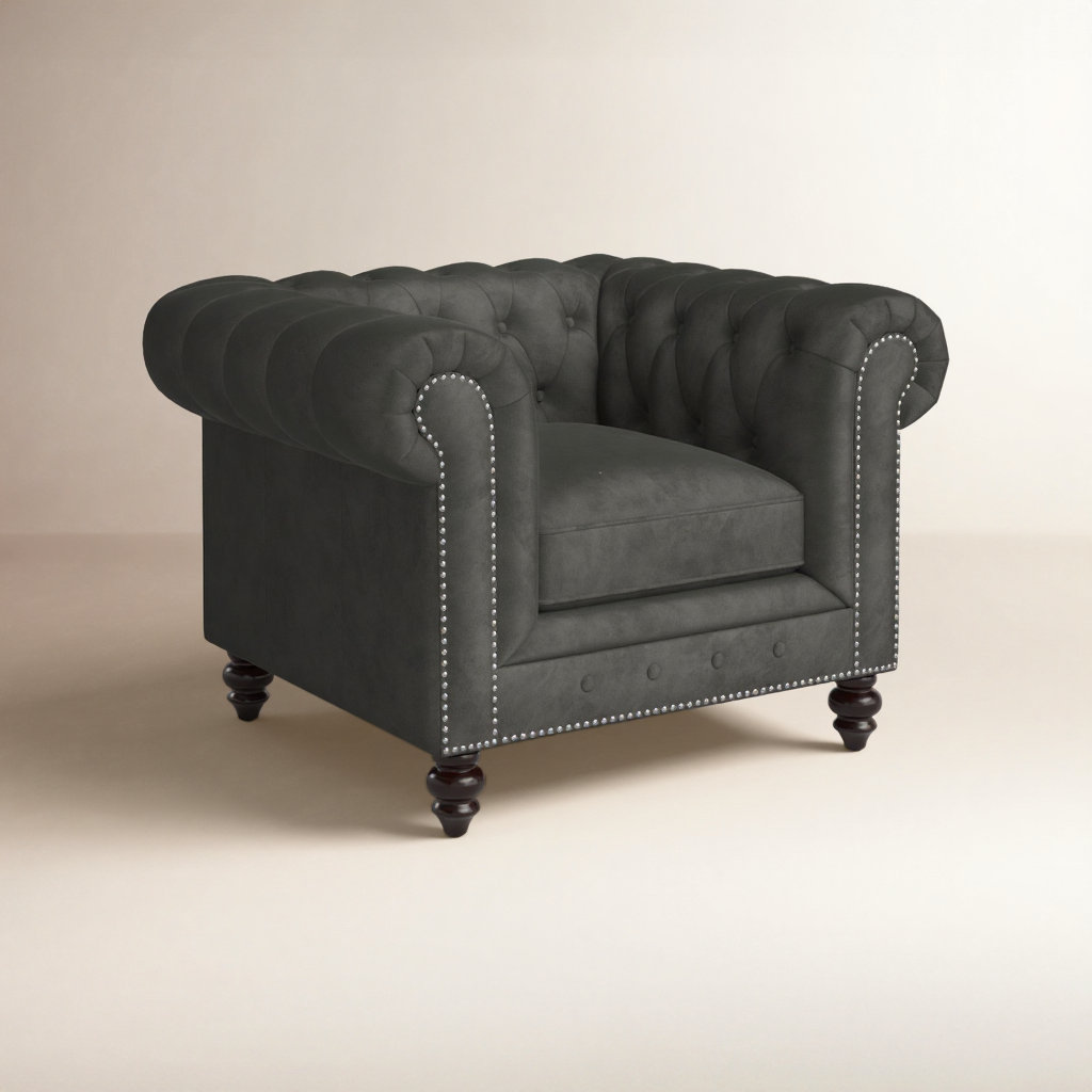 Ophelie Velvet Armchair, Smoke Grey Velvet