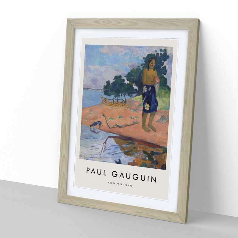Haere Pape by Paul Gauguin - 1 Piece Single Picture Frame Wall Art, 36cm H x 27cm W x 2cm D, Oak Framed