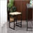 Water Hyacinth Woven Barstool - Black Metal Frame with Natural Woven Seat