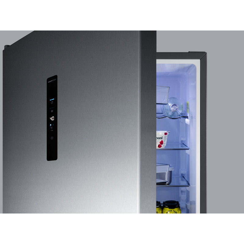 Summit Appliance 24" Counter Depth 11.7 Cubic Feet Bottom Freezer Refrigerator, Left Handed