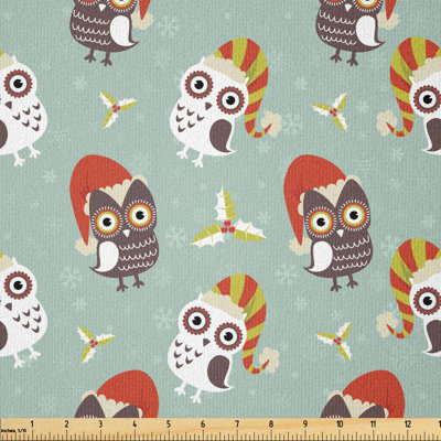 Fabric by the meter, owls in hats, multi -colored, 1 meter