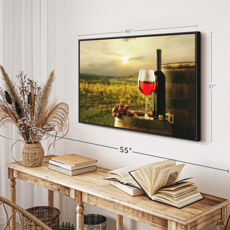 «Sonoma Vineyard Red Wine Wall Art», H 27 po x l 40 po