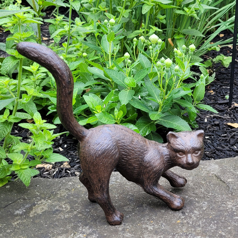 Statue de jardin en fonte pour chat