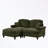 Chenille Loveseat with Flared Arms and ottoman-96757120