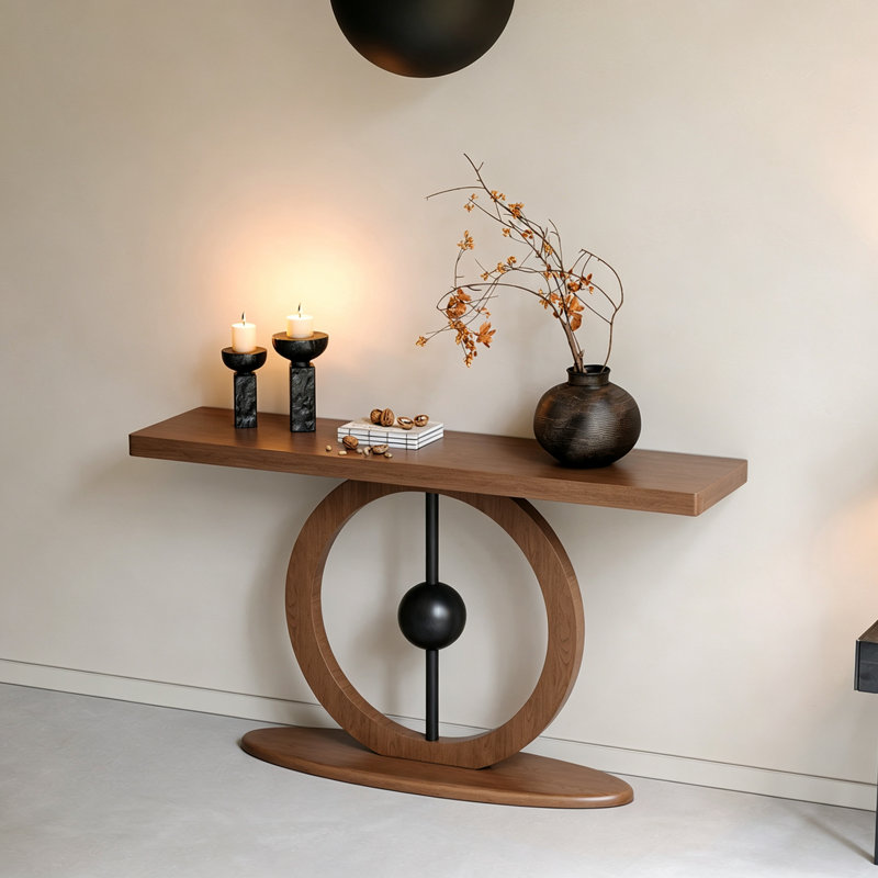 Console Wabi-Sabi, Brown, H 29,5 po x l 78,7 po x P 13,8 po, Brun, Brown