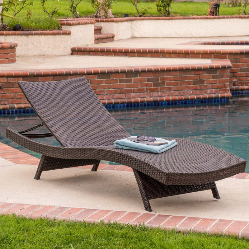 Patio Double Chaise Lounge, Brown
