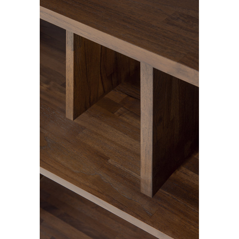 Irregular Solid Wood Geometric Bookcase, 45.5" H x 44" W x 14.5" D