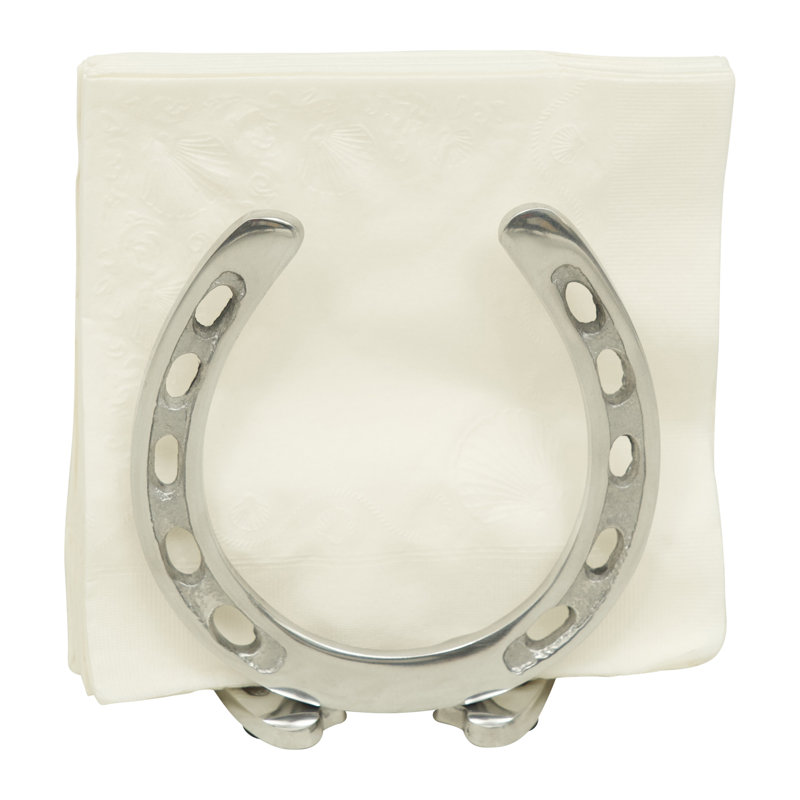 Porte-serviette fer à cheval, mat argenté brillant