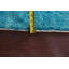 Tapis unique en laine noué à la main nouvel âge turquoise 6 pi 4 po x 9 pi 7 po