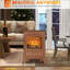 Foyer électrique, poêle autoportant avec flammes DEL, brun foncé | 750 W / 1500 W | Brun | Métal-104731267