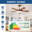 46" 5-Blade Walnut Modern Ceiling Fan with LED Light and Remote Control, 6-Speed,Reversible Airflow,Dimmable Lighting, Height Adjustable, Quiet for Living Room Bedroom-1391655945
