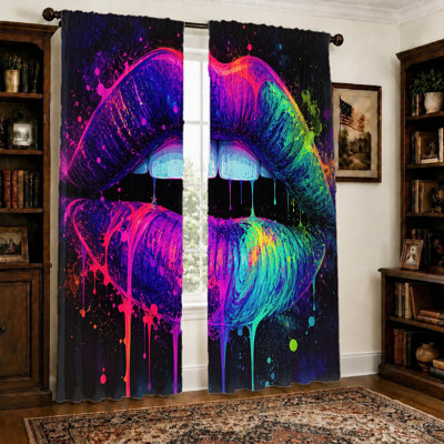 Tapisserie 2Pcs, effet de peinture au néon éclatant, design audacieux et artistique, parfaite pour la chambre à coucher, le salon, la décoration pour la maison des adolescents