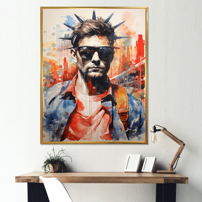 Land Of Liberty America Man Portrait - Flag USA Wall Art