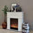 Beige Manufactured Wood Electric Fireplace-1300459981