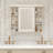 35'' X 28'' Wall Mounted Bathroom Storage Cabinet With Mirror Door, Modern Bathroom Wall Cabinet With Mirror, Medicine Cabinet With 6 Open Shelves-509854364