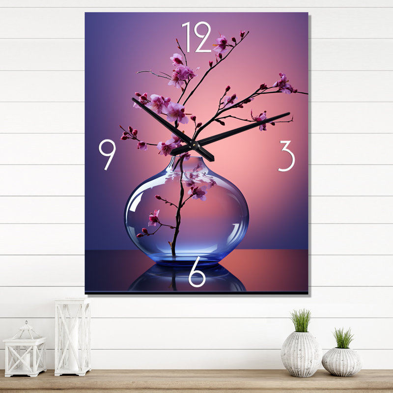 Perse - Horloge murale fleurs surdimensionnée, Petit