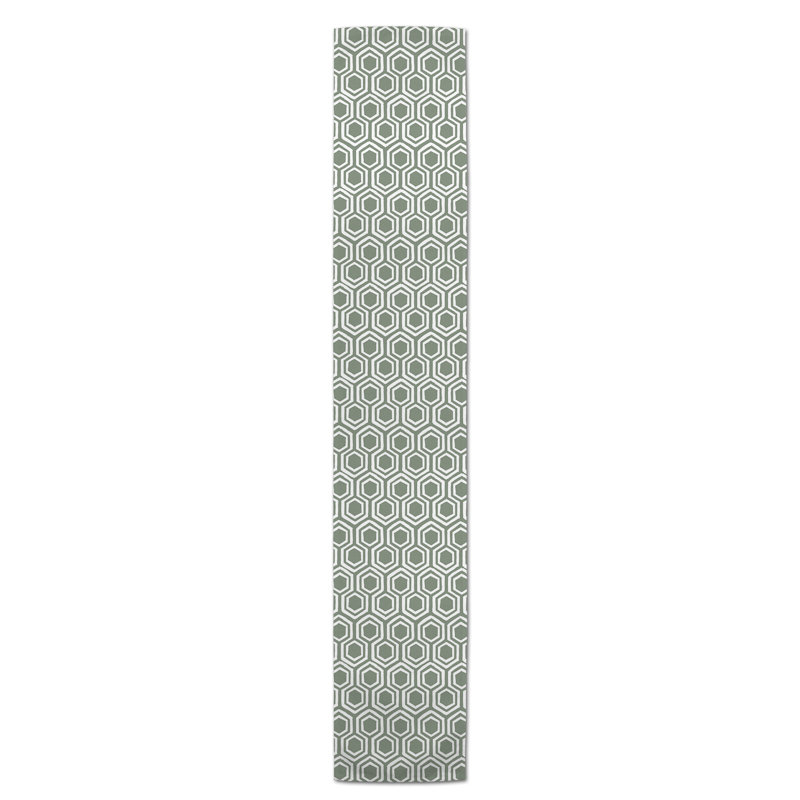 Chemin de table roughhexagon Askerby, 72 po x 16 po, Askerby Roughhexagon, Noir