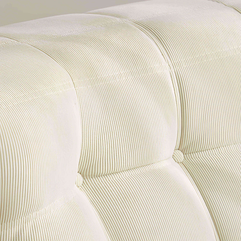 Chaise berçante moderne rembourrée, Blanc cassé / blanc