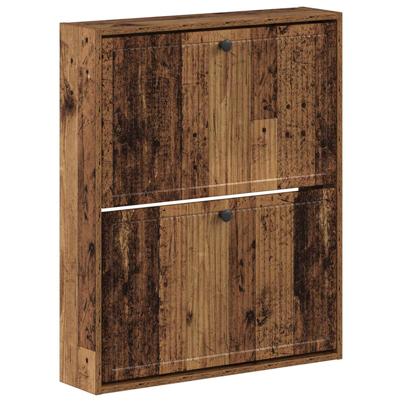 Flip Down Shoe Storage, 86 cm H x 71 cm W x 17 cm D, Old Wood