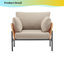 Méridienne moderne en corde 36 po - coussins imperméables beiges + structure en fer - mobilier de patio intérieur / extérieur Boho Chic (ensemble de 2)-1691335880
