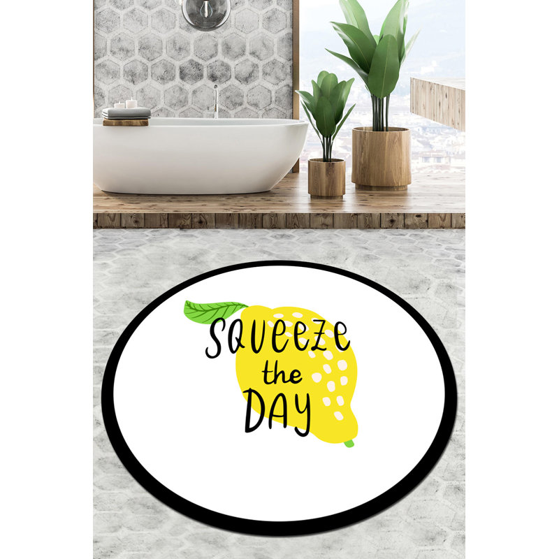 Tapis de bain antibactérien 100% polyester, 78,7 pouces de diamètre | Hauteur des poils de 10 mm, 700 g / m² | Dessous antidérapant, lavable à la machine, durable et élégant | Parfait pour tout décor de salle de bain, facile d'entretien